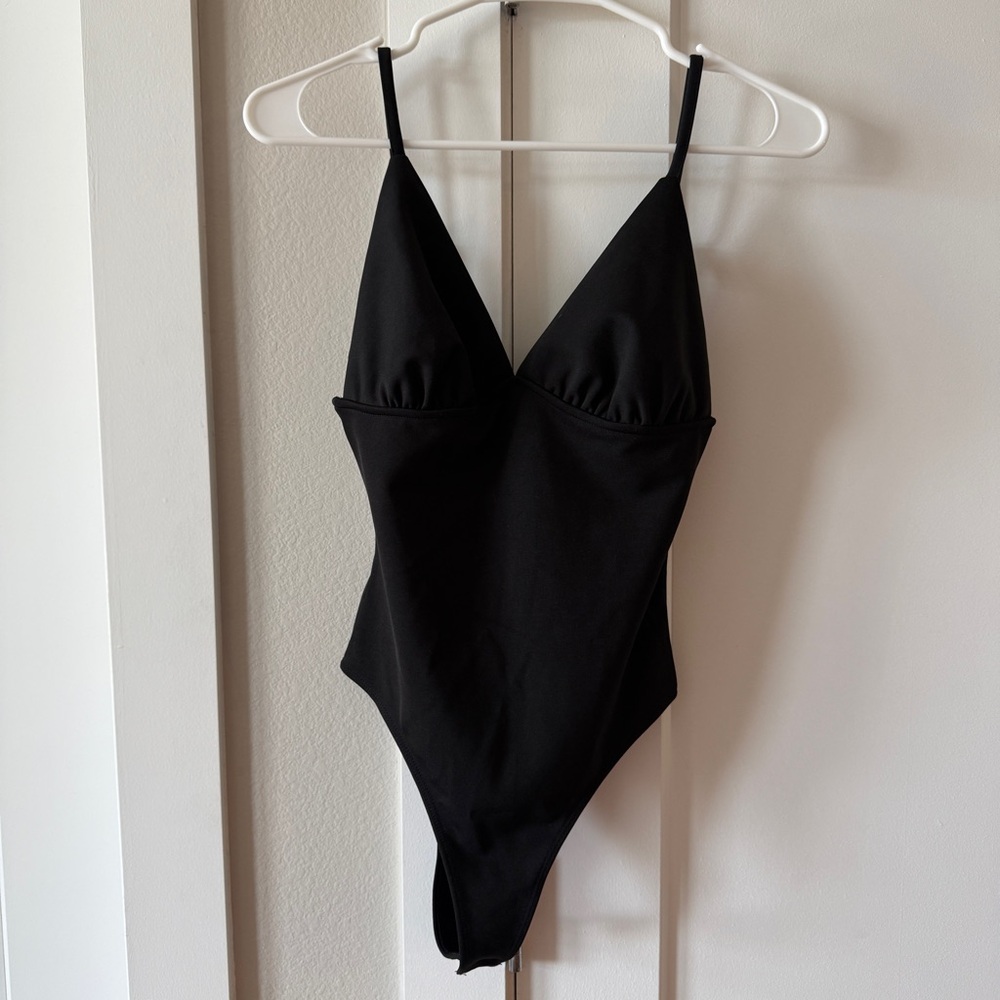 Spaghetti Strap Black Bodysuit